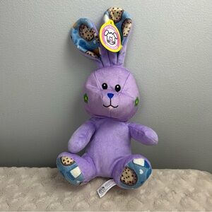 A&A Global Purple Bunny Rabbit Plush Stuffed Animal Toy Floral Flower Cookies